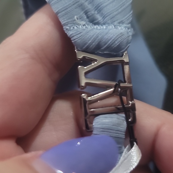 IVY swimwear side tie string bikini bottoms swimsuit small blue ruched back - Picture 4 of 7